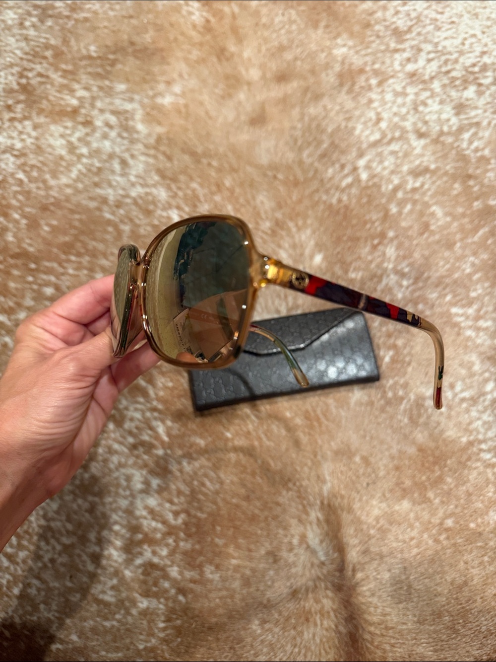 Gucci Brown Gold Gradient Women's Sunglasses